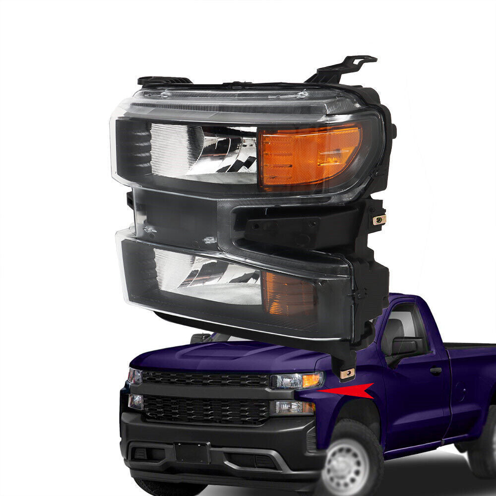 Left Headlight For 2019-2021 Chevy Silverado 1500 Halogen Driver Side