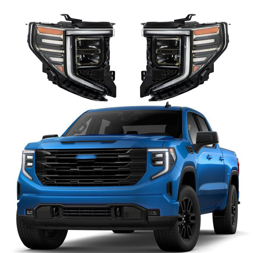 Left+Right LED Headlight For 2022-2024 GMC Sierra 1500 AT4|AT4X Headlamp