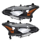 Right+Left Headlight For 2013-2015 Altima Nissan Sedan Black Housing