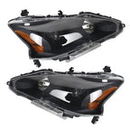 Right+Left Headlight For 2013-2015 Altima Nissan Sedan Black Housing