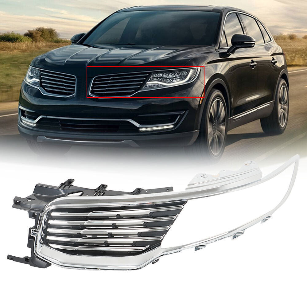 Front Grille Grill Assembly Chrome For 2016-2018 Lincoln MKX Left Side