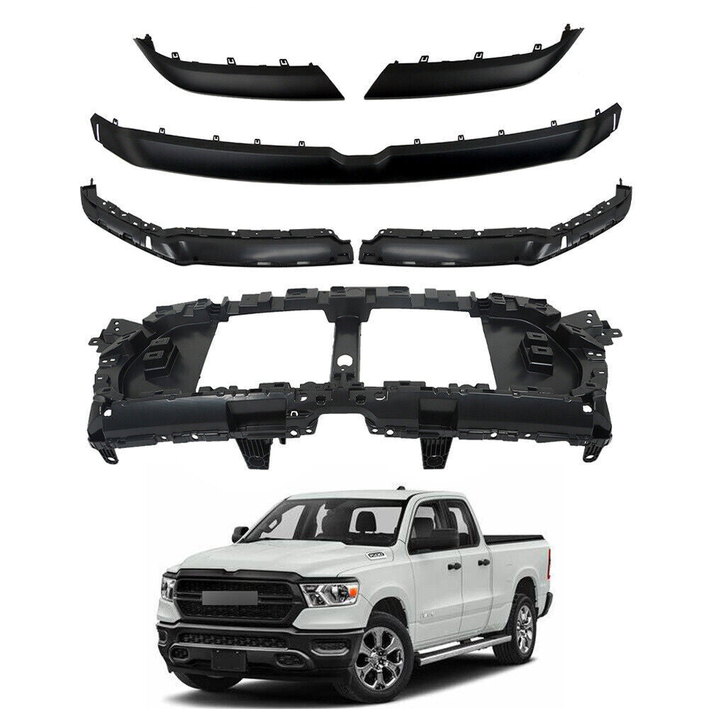 Grille Base Bracket Support&Upper Grille Molding For 2019-2022 Ram 1500