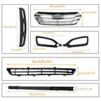Front Grille+Fog Light Bezels For Hyundai Santa Fe Sport 2013-2016 5 Pcs
