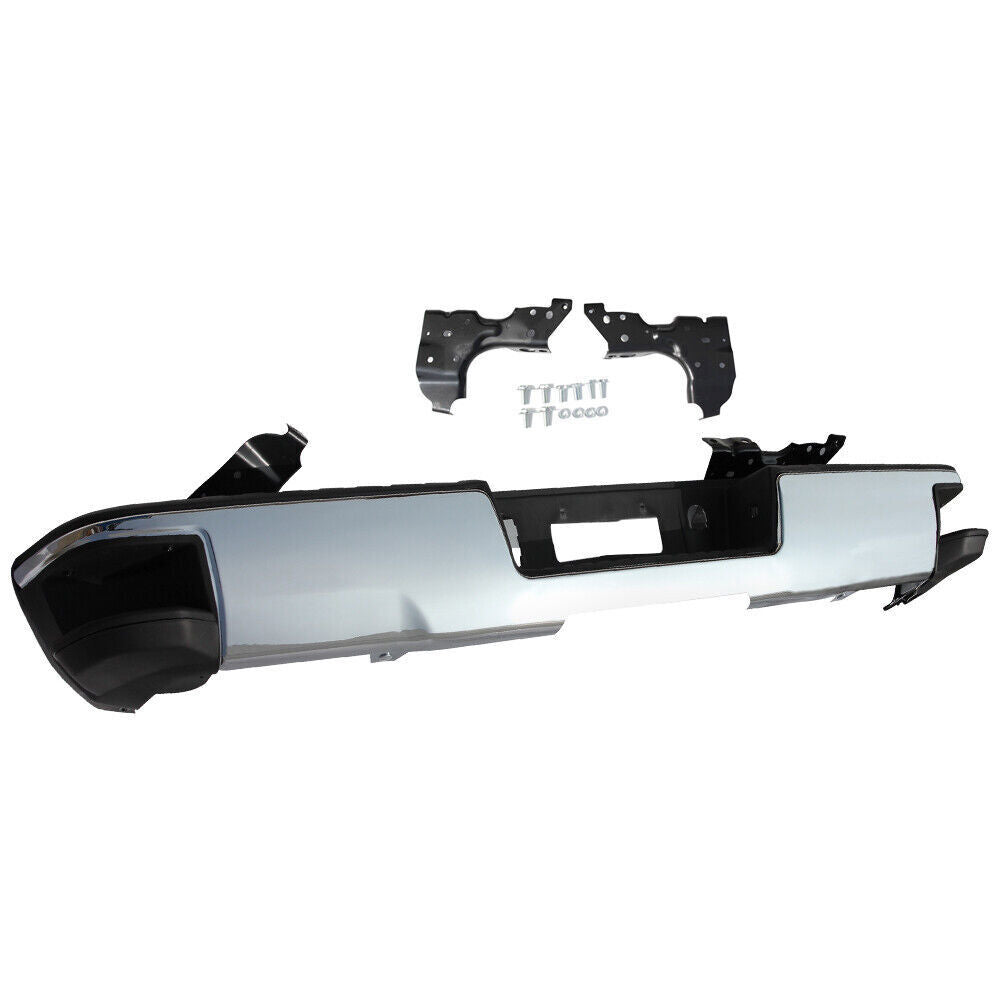Rear Bumper Assembly For 2014-18 Chevy Silverado GMC Sierra 1500 Chrome