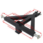 3 Point 2'' Black Trailer Receiver Hitch Tow Drawbar Category 1 Tractor Adapter