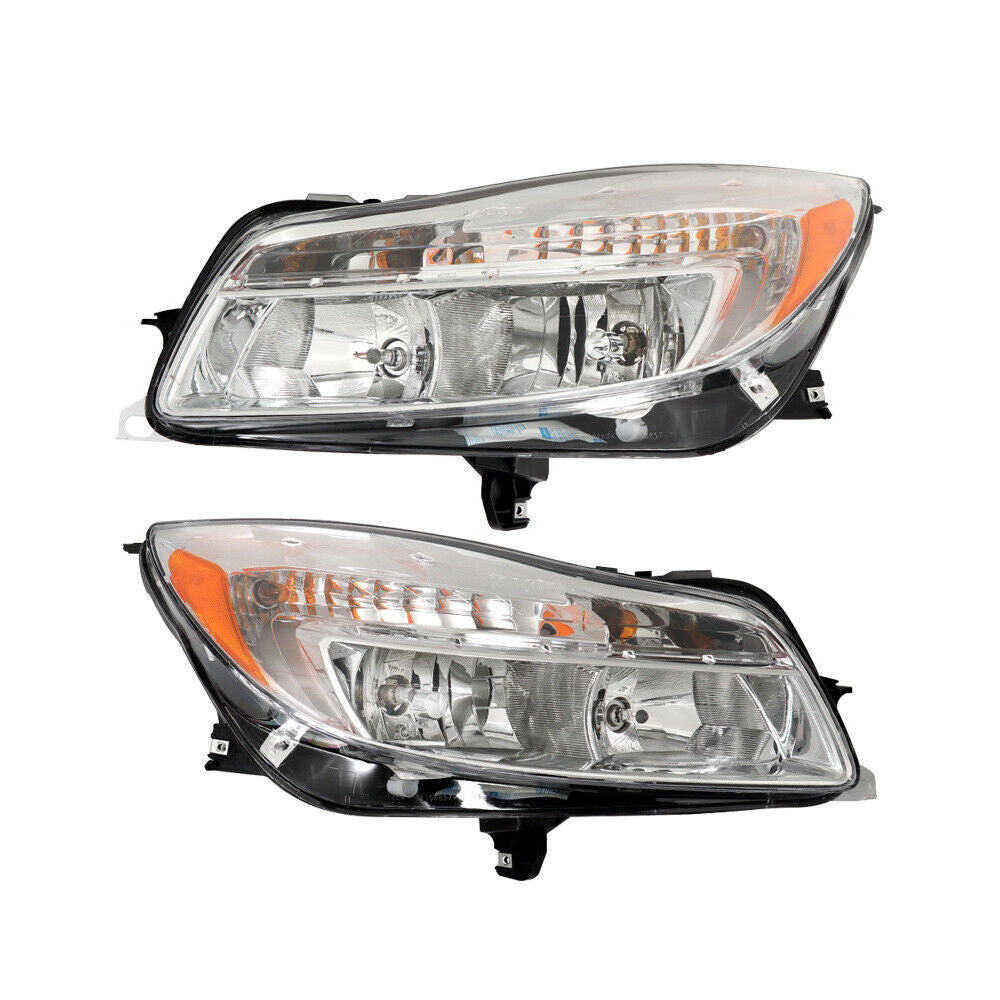 Left+Right Headlight For 2011-2013 Buick Regal Halogen Headlamp Chrome