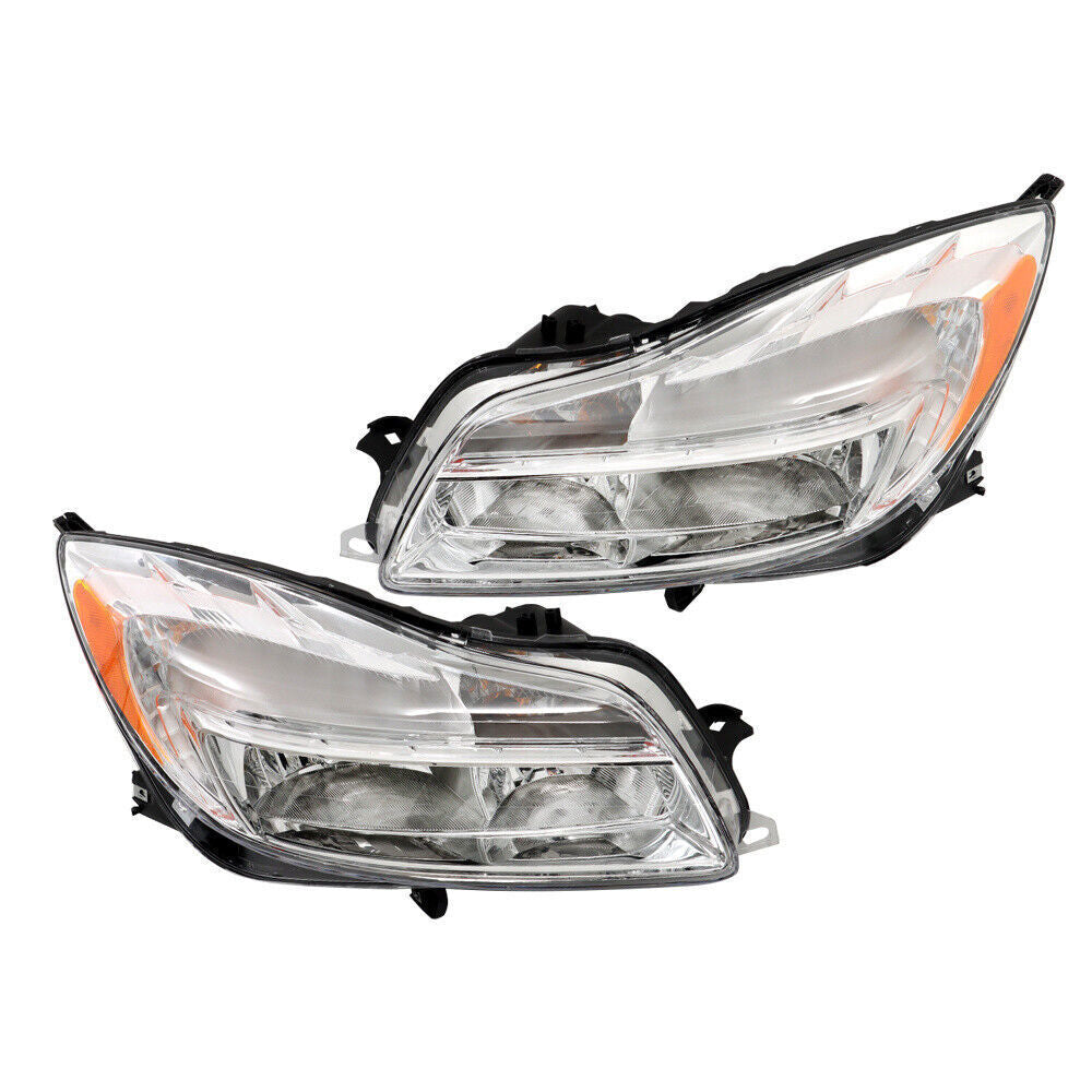 Left+Right Headlight For 2011-2013 Buick Regal Halogen Headlamp Chrome
