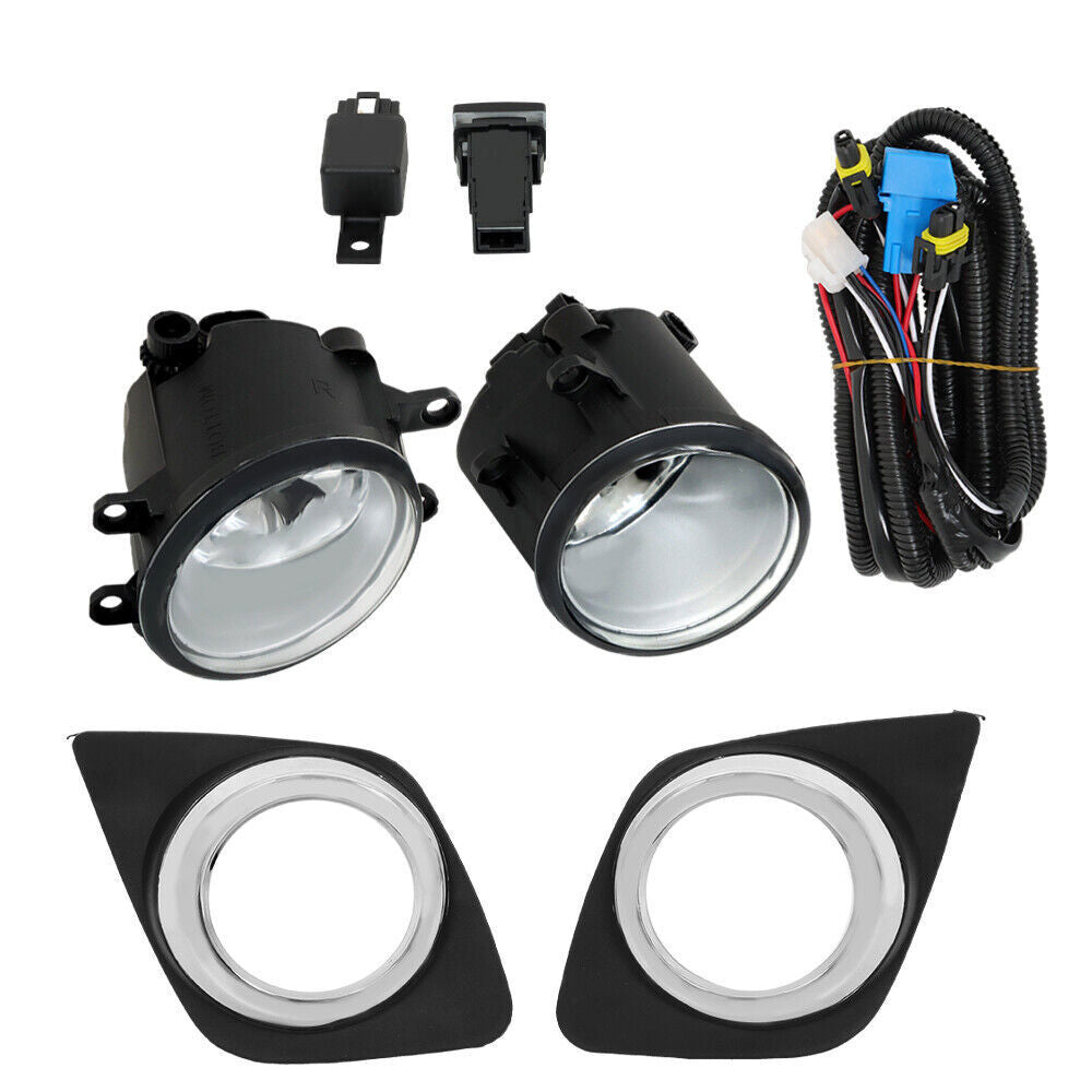 Bumper Chrome Fog Lights For 2009-2012 Toyota RAV4 w/ Wiring & Switch