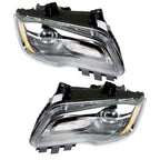 Right&Left Headlight For 2011-2014 Chrysler 300 Halogen Black Clear Lens