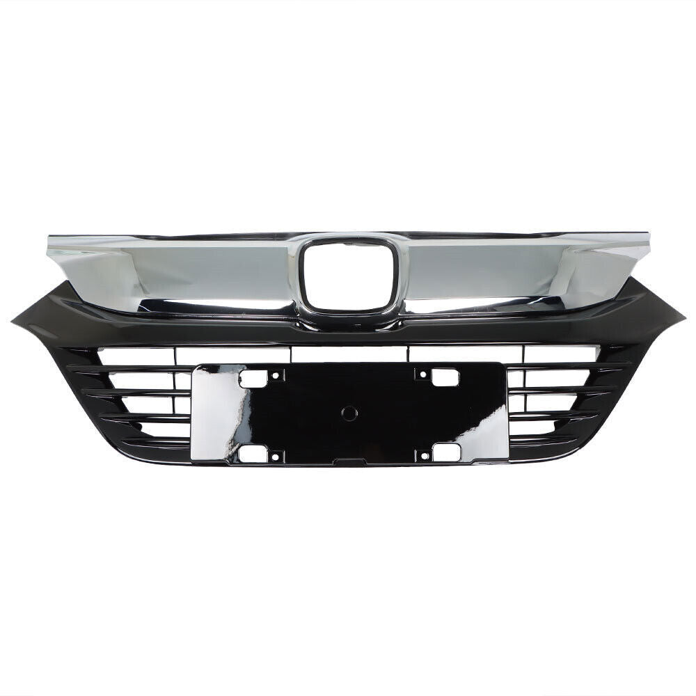 Front Bumper Grille For 2019-2021 Honda Hrv Hr-v W/ Black Chrome Plastic