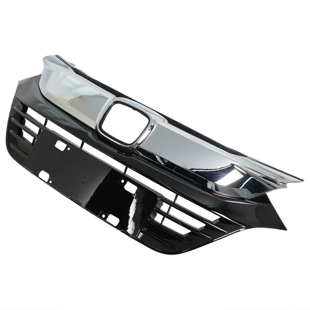 Front Bumper Grille For 2019-2021 Honda Hrv Hr-v W/ Black Chrome Plastic