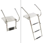 3 Step ABS Platform Dock Ladder Stainless with Telescoping Handrails Marine Boat