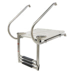 3 Step ABS Platform Dock Ladder Stainless with Telescoping Handrails Marine Boat