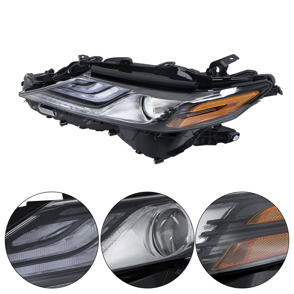 Left Side Headlight For 2021 2022 Toyota Camry XSE XLE Full LED Black