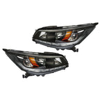 Right+Left Side Headlight For 2013-2015 Honda Accord [Halogen] W/LED DRL