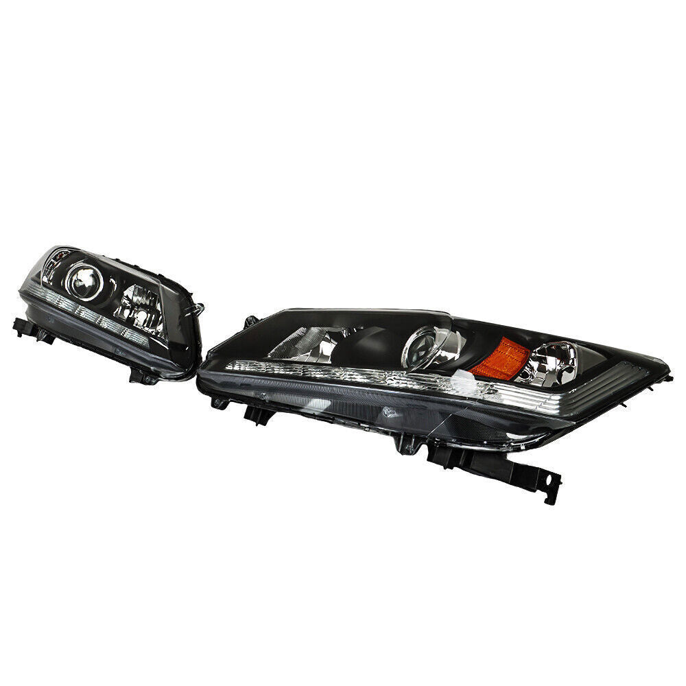 Right+Left Side Headlight For 2013-2015 Honda Accord [Halogen] W/LED DRL