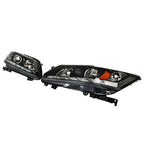 Right+Left Side Headlight For 2013-2015 Honda Accord [Halogen] W/LED DRL