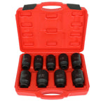 9Pcs Deep Impact Socket Set 1/2"Drive Metric Axle Hub Nut Socket 29-38mm