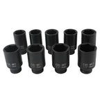 9Pcs Deep Impact Socket Set 1/2"Drive Metric Axle Hub Nut Socket 29-38mm