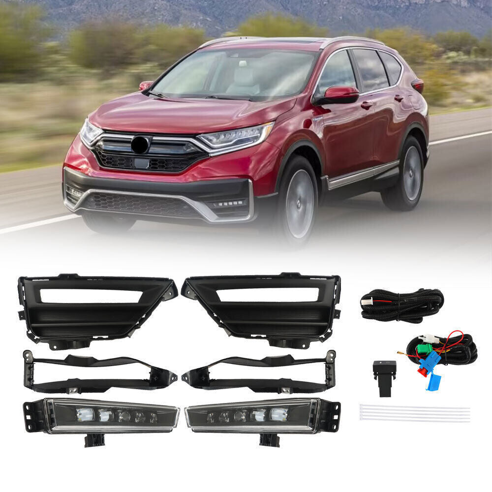 Left+Right Fog Lights For 20-22 Honda CRV CR-V LED Bumper Lamps W/Wiring