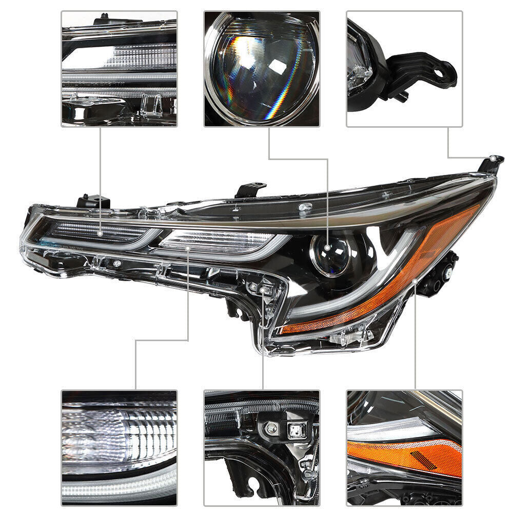 Left+Right Headlight For 2020-2021 Toyota Corolla SE XSE LED Black