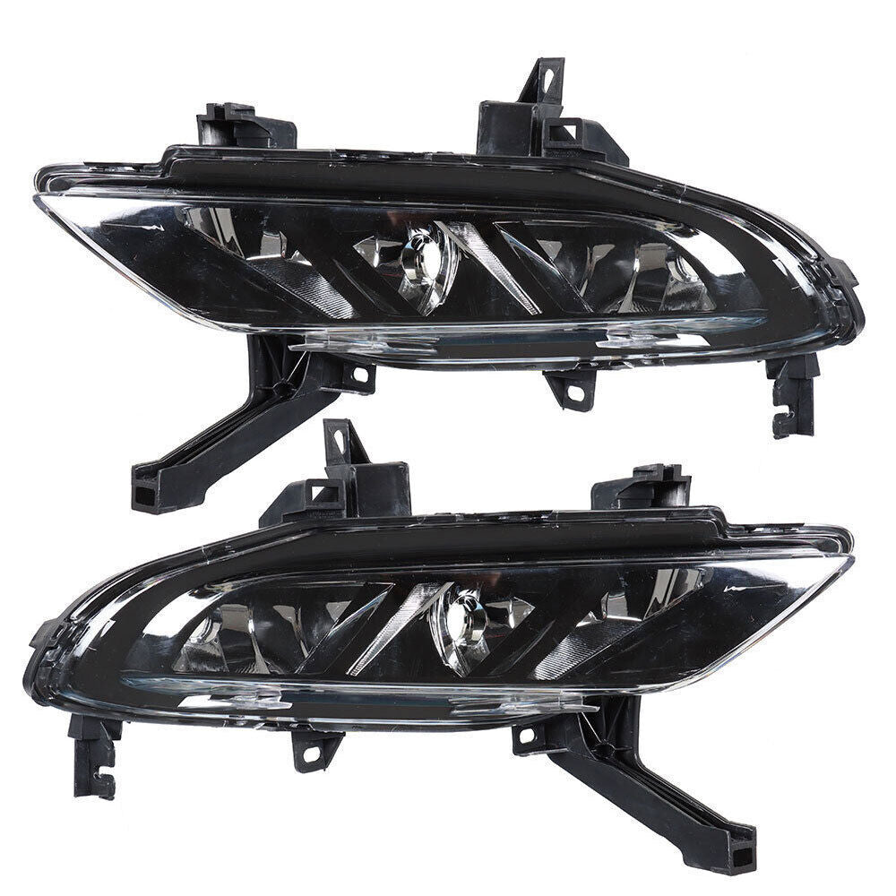 Left+Right Bumper Clear Fog Lights Fit For 2016-2019 Nissan Maxima Black