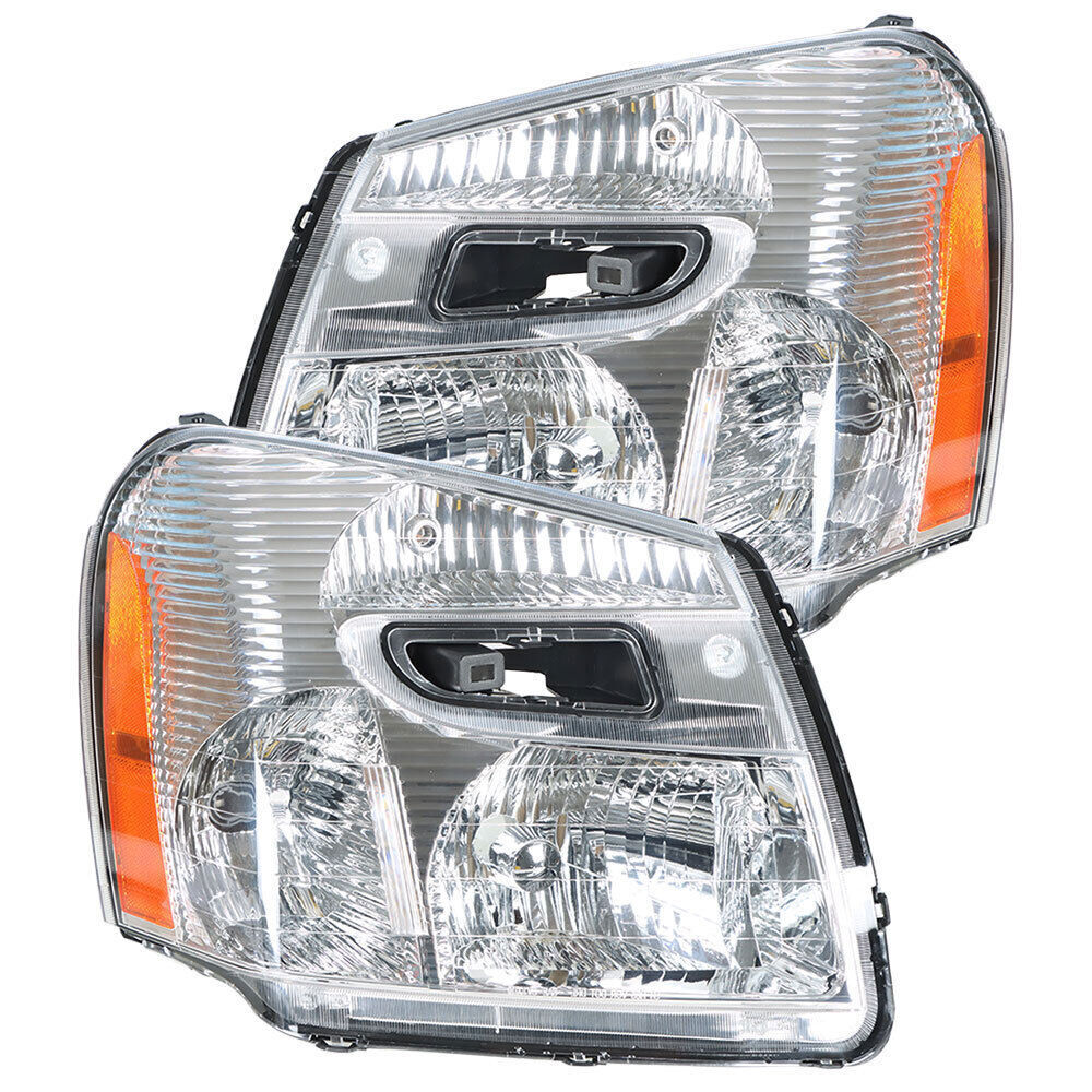 Right&Left Headlights For 2005-2009 Chevy Equinox Chrome Clear Projector