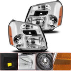 Right&Left Headlights For 2005-2009 Chevy Equinox Chrome Clear Projector