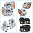 Right&Left Headlights For 2005-2009 Chevy Equinox Chrome Clear Projector