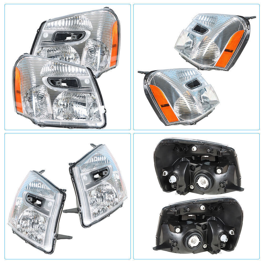 Right&Left Headlights For 2005-2009 Chevy Equinox Chrome Clear Projector