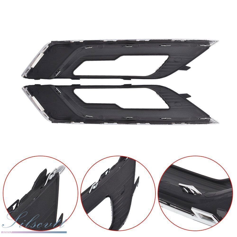 Fog Light Lamp Cover Bezel For 2017-2018 Ford Fusion LH+RH Side Chrome