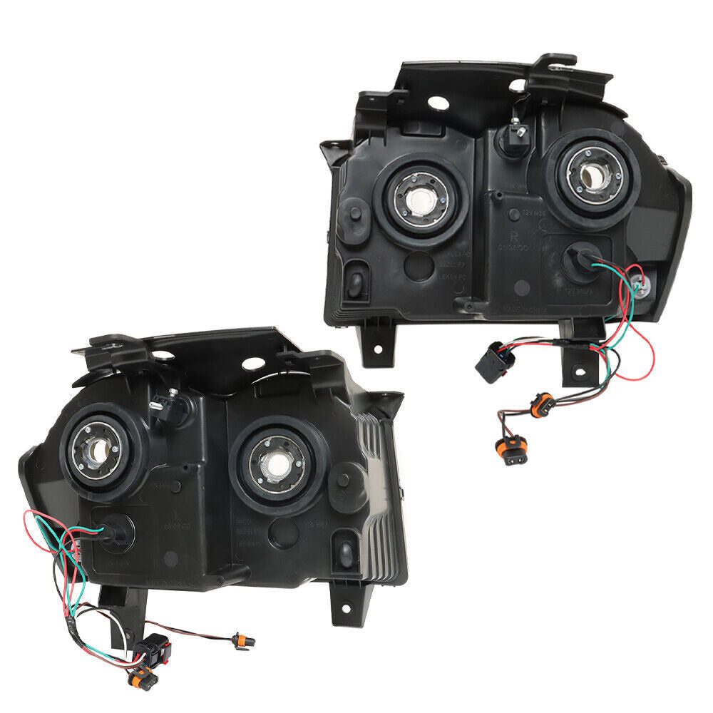 Left+Right Headlight For 2005-2007 Jeep Grand Cherokee Halogen Chrome