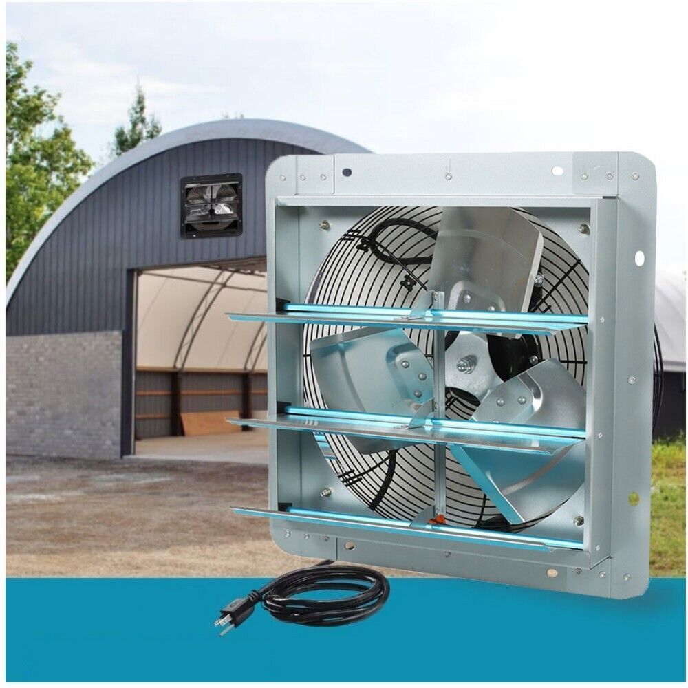 Shutter Exhaust Fan 14 Inch Aluminum High Speed Wall Mounted Greenhouse Garage