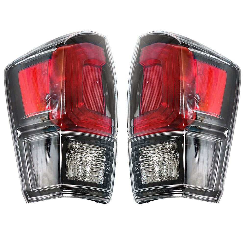 Rear Tail Lights Lamp For 2016-2021 Toyota Tacoma Black Bezel RH+LH