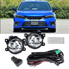 Left+Right LED Fog Lights For 2017-2021 Honda Civic Sedan W/Cable Switch