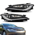 Pair Headlight For 2016-2017 Chrysler 200 w/o LED DRL Halogen