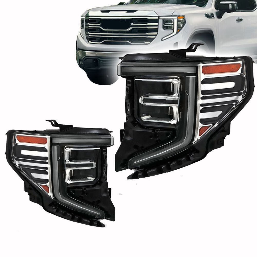Left+Right [Full LED] Headlight For 2022-2024 GMC Sierra 1500 SLT/Denali