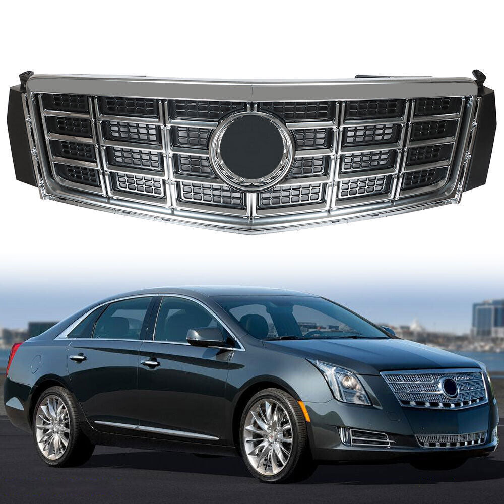 Front Bumper Upper Grill For 2013-2015 Cadillac XTS Center Chrome＆Black