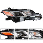 Right Side Headlight For 2018-2022 Toyota Camry L LE SE Black Clear Lens