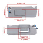 Sun Visor Left Right Gray For 2017-2021 Honda Pilot W/Lights Mirror Pair