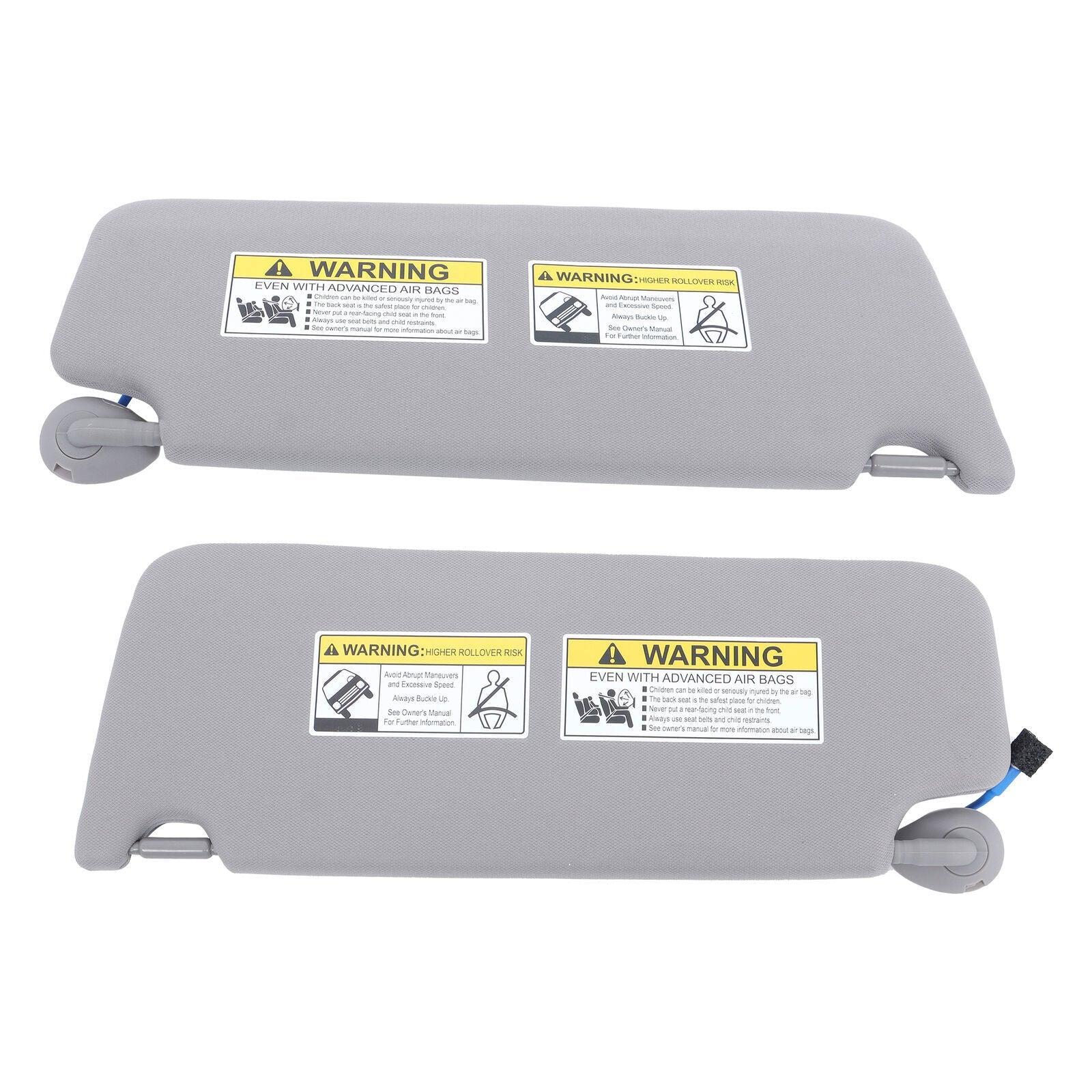 Sun Visor Left Right Gray For 2017-2021 Honda Pilot W/Lights Mirror Pair