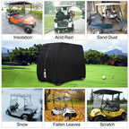 Black Waterproof Golf Cart Storage Cover 4 Passenger For  EZGO  Yamaha