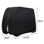 Black Waterproof Golf Cart Storage Cover 4 Passenger For  EZGO  Yamaha