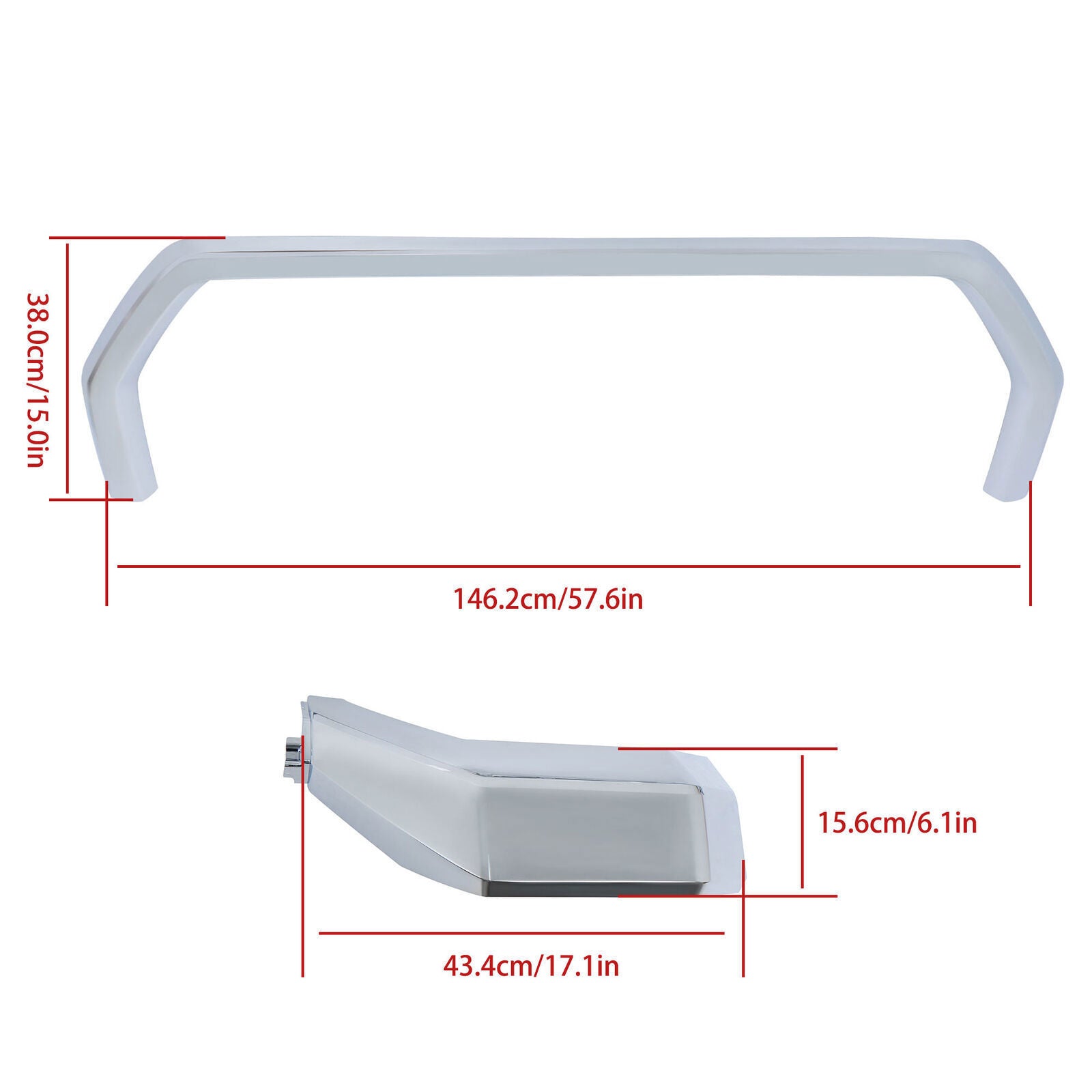 Front Bumper Grille Trim Molding Surround For 22-24 Toyota Tundra Chrome