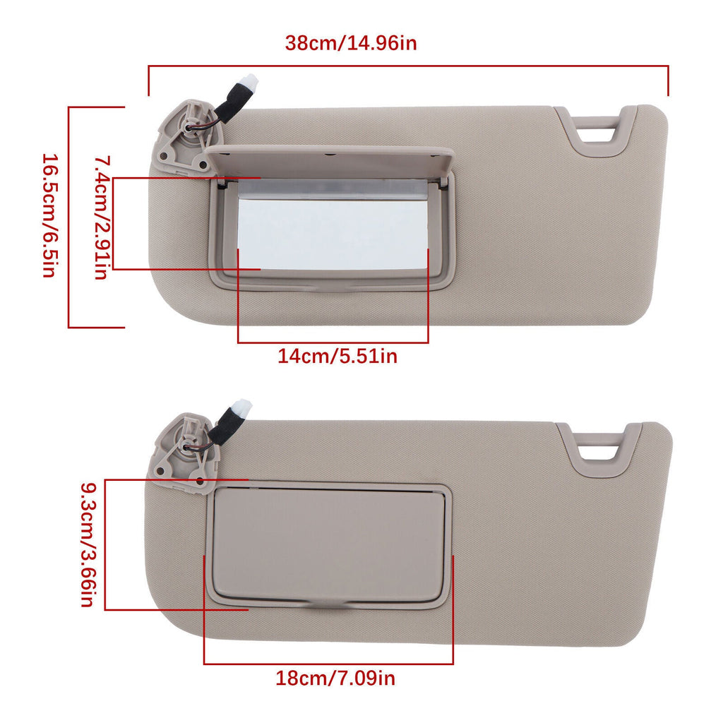 Sun Visor Left Driver Beige For 2019-24 Nissan Altima 964016CA3C W/Light
