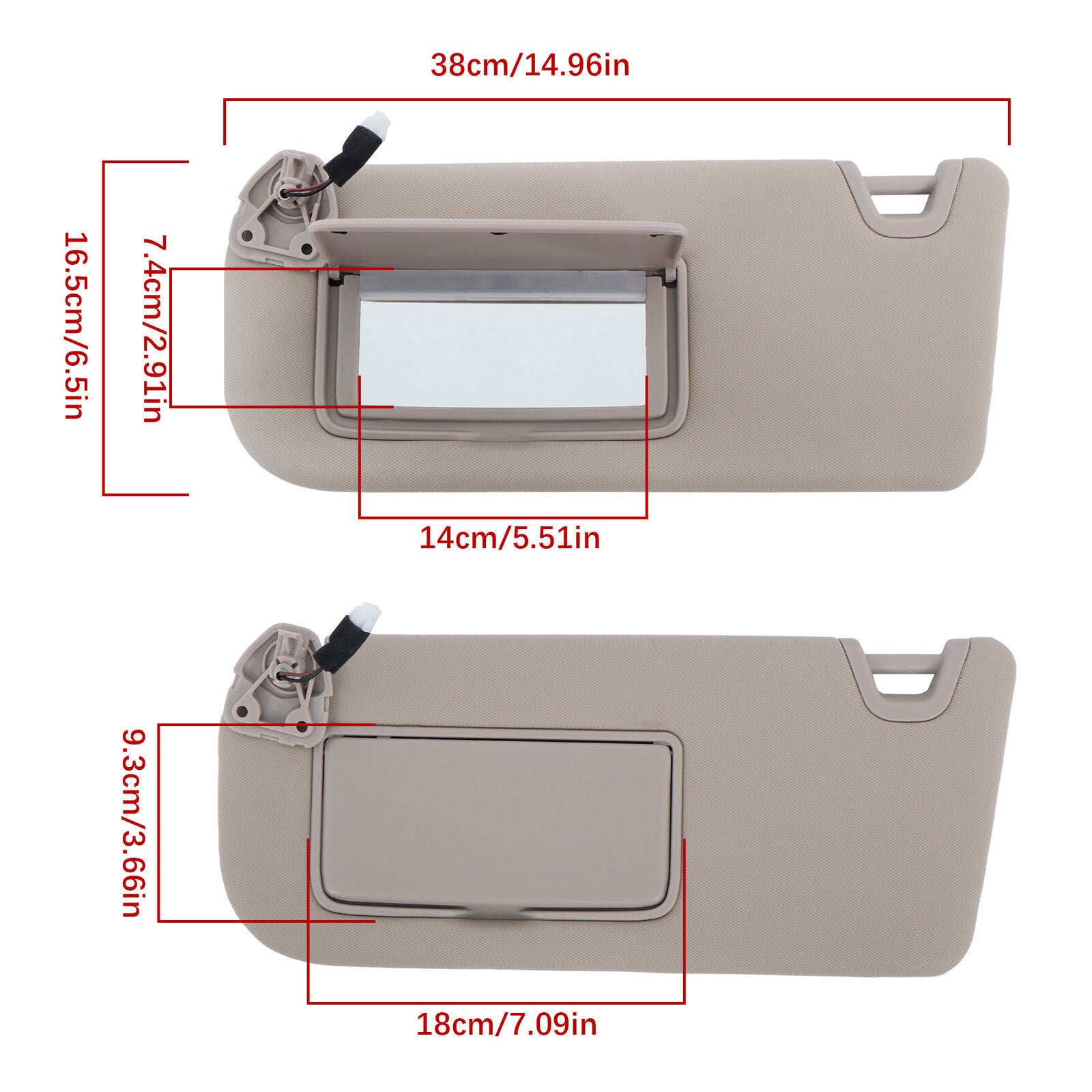 Sun Visor Left Driver Beige For 2019-24 Nissan Altima 964016CA3C W/Light