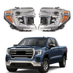 Right+Left Headlights For 2019-2021 GMC Sierra 1500  W/LED Signal Lamp