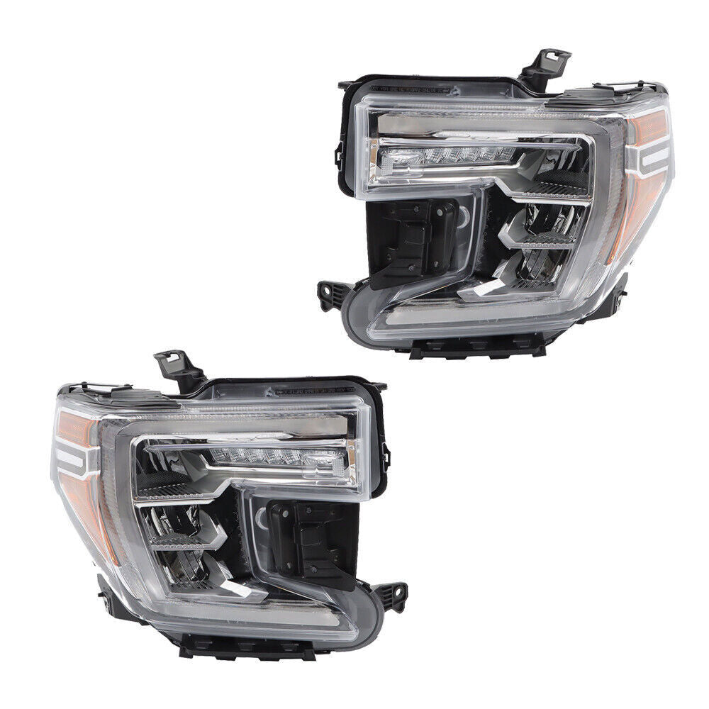 Right+Left Headlights For 2019-2021 GMC Sierra 1500  W/LED Signal Lamp