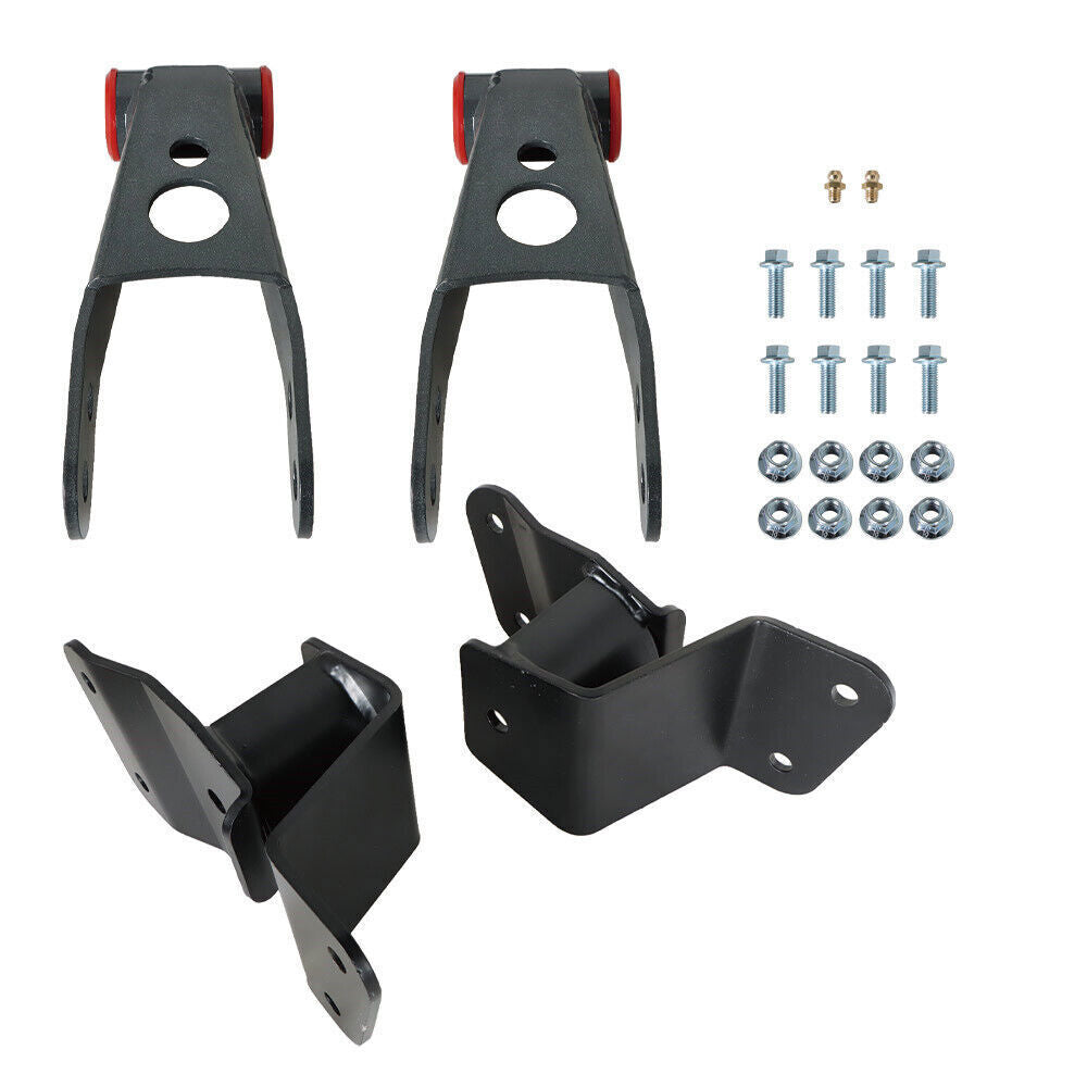 4" Lowering Parts Drop Shackles & Hangers for 1988-1998 Chevy GMC C1500