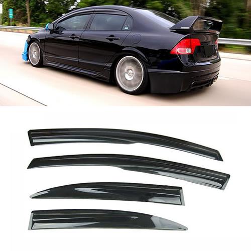 Window Vent Rain Guard Visor For 2006-2011 Honda Civic 4 Door Sedan 4PCS